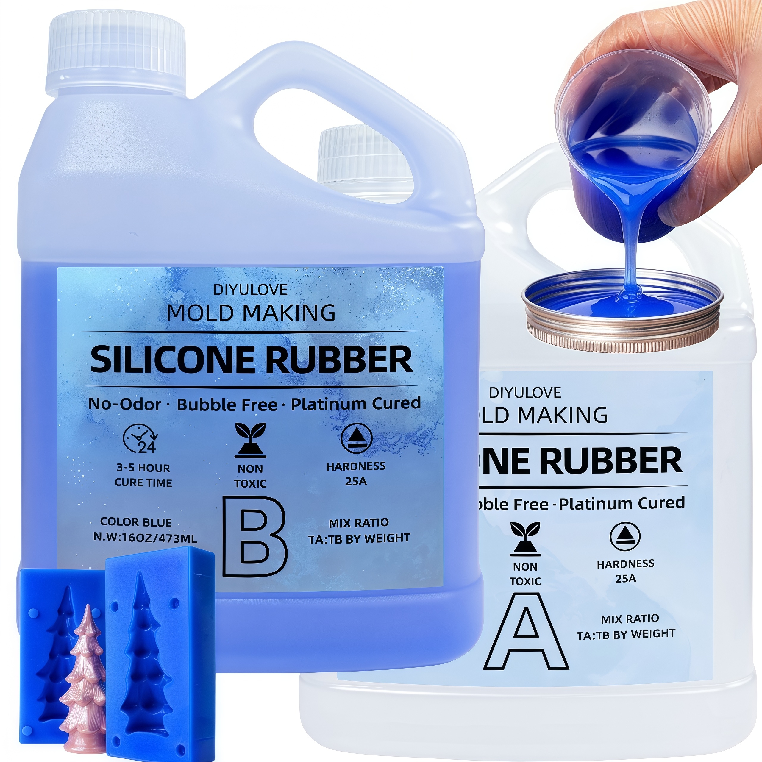 Gold Foil Flakes - 32oz High-Performance Silicone Rubber Non-Toxic for