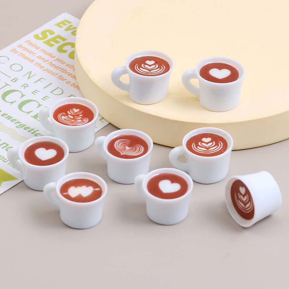 Resin Craft Projects - 10pcs Love Heart Coffee Cup Resin