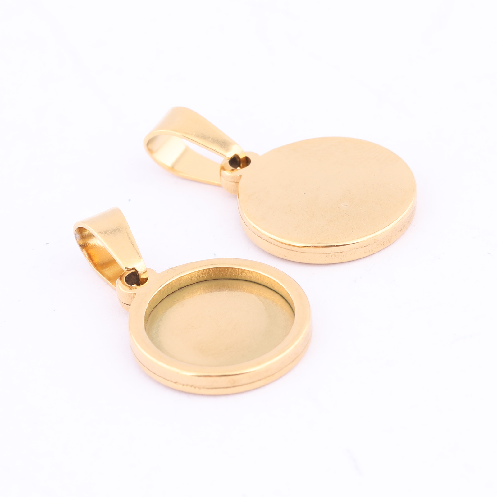 10pcs Gold Plated Black 12mm R - đánh giá và giá Bezels Set Pendant