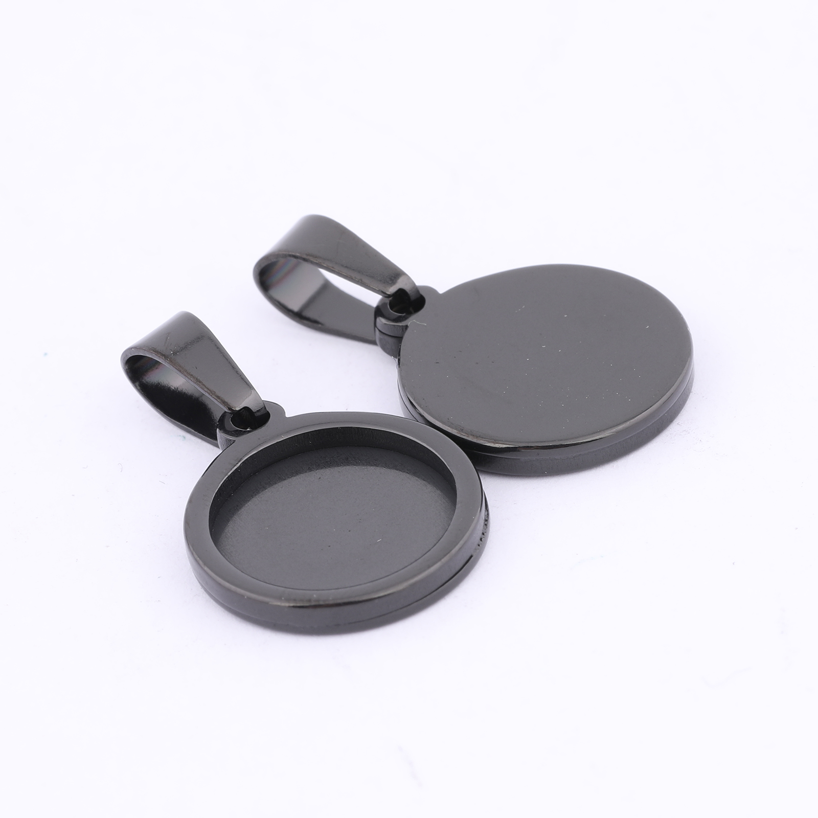 10pcs Gold Plated Black 12mm R - đánh giá và giá Bezels Set Pendant