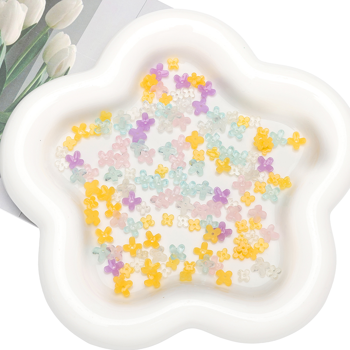 20pcs 5 7mm Resin 4 Petals Flo - đánh giá và giá Flower Preservation Resin