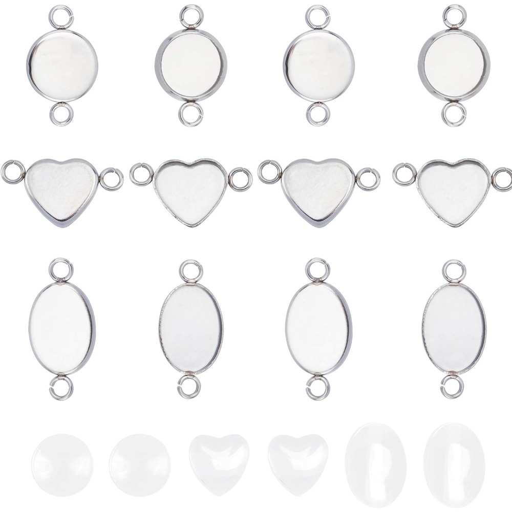 30 Sets Oval/Flat Round/Heart  - đánh giá và giá Bezels Set Pendant