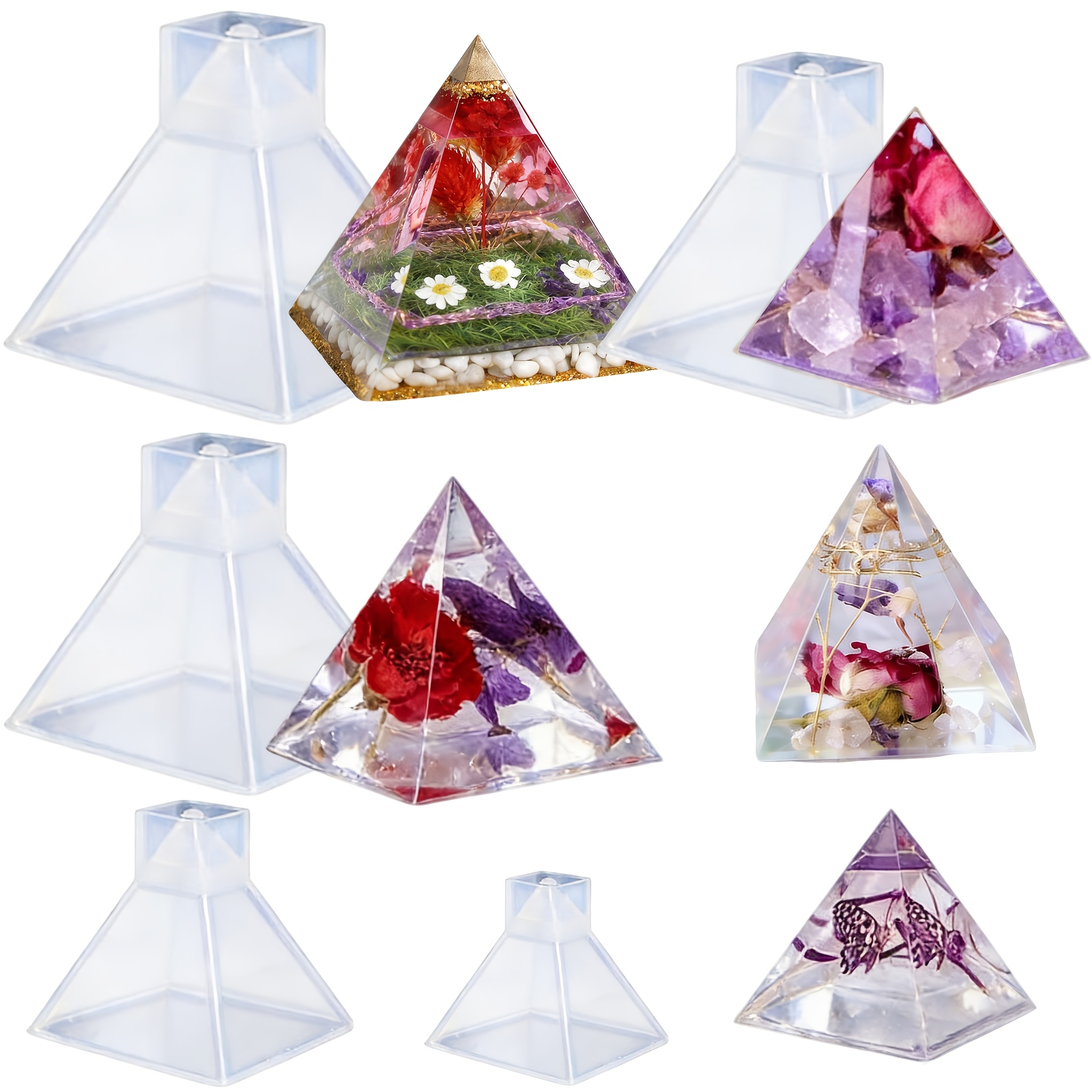 5pc- Pyramid resin molds of va - đánh giá và giá Resin Jewelry Kit