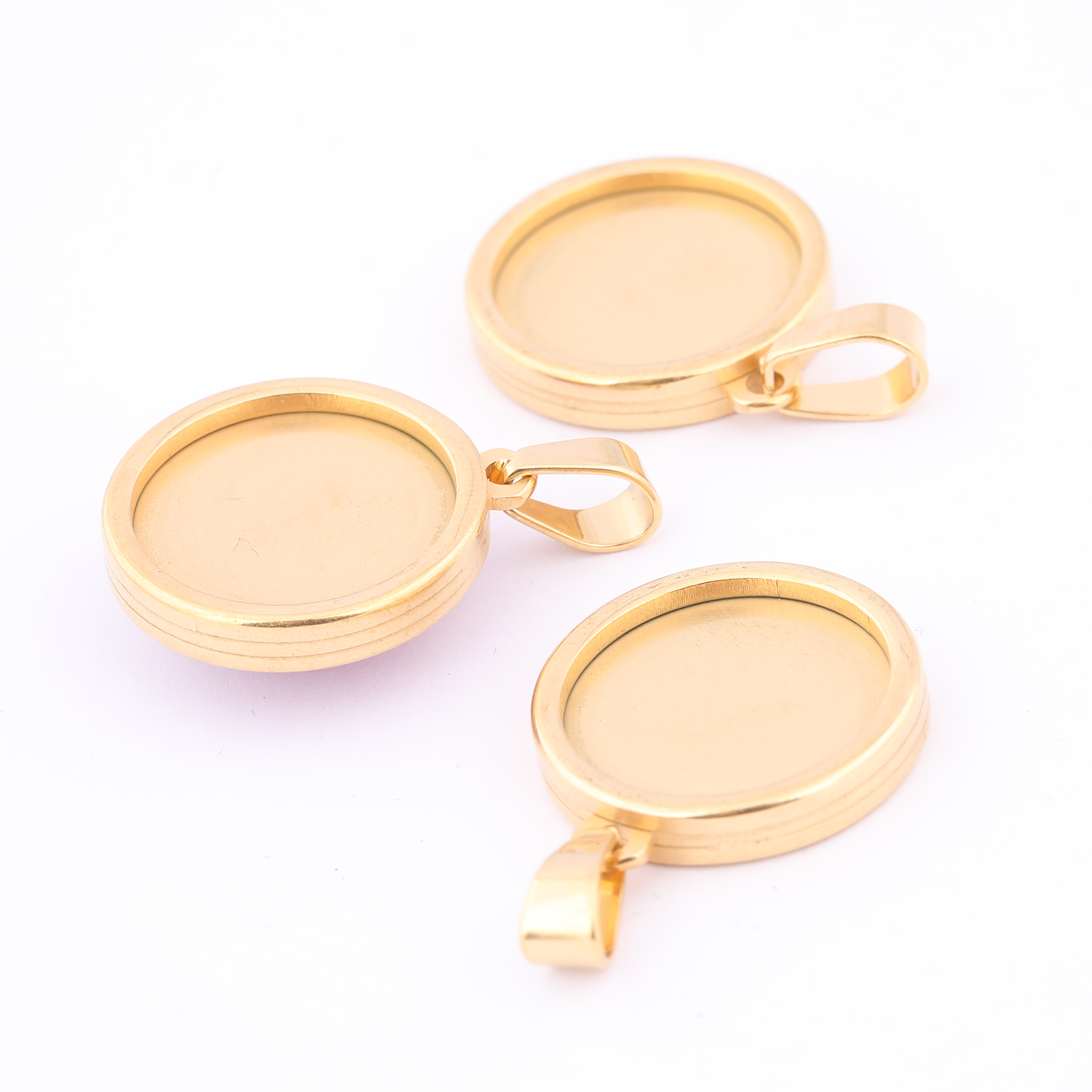 5pcs Stainless Steel Gold Plat - đánh giá và giá Bezels Set Pendant