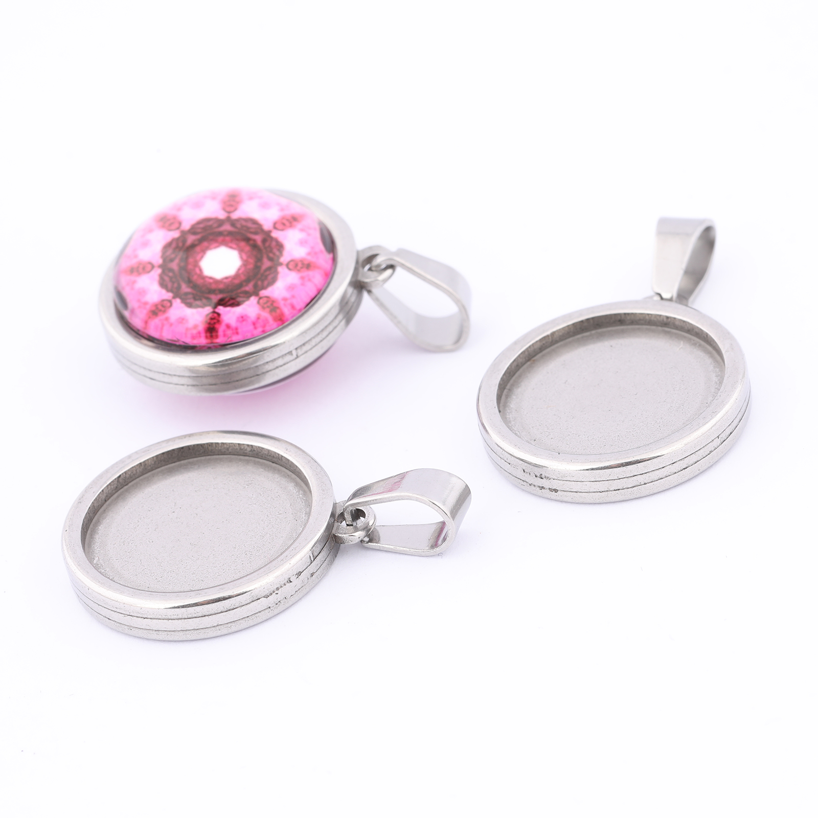 5pcs Stainless Steel Gold Plat - đánh giá và giá Bezels Set Pendant