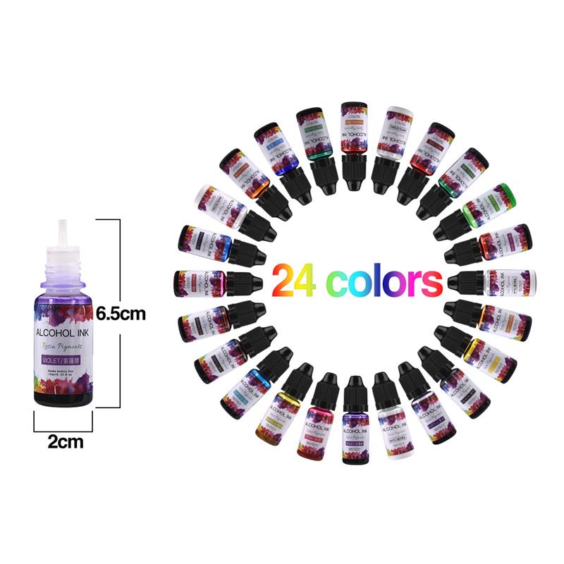 24 Color/Set 10ml  Resin Pigme - đánh giá và giá Resin Dye Alcohol
