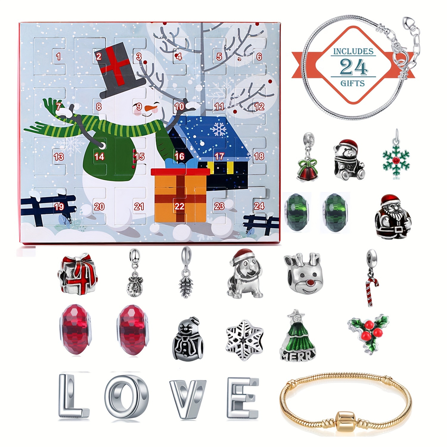 Snowman Christmas Advent Calen - đánh giá và giá Resin Jewelry Kit
