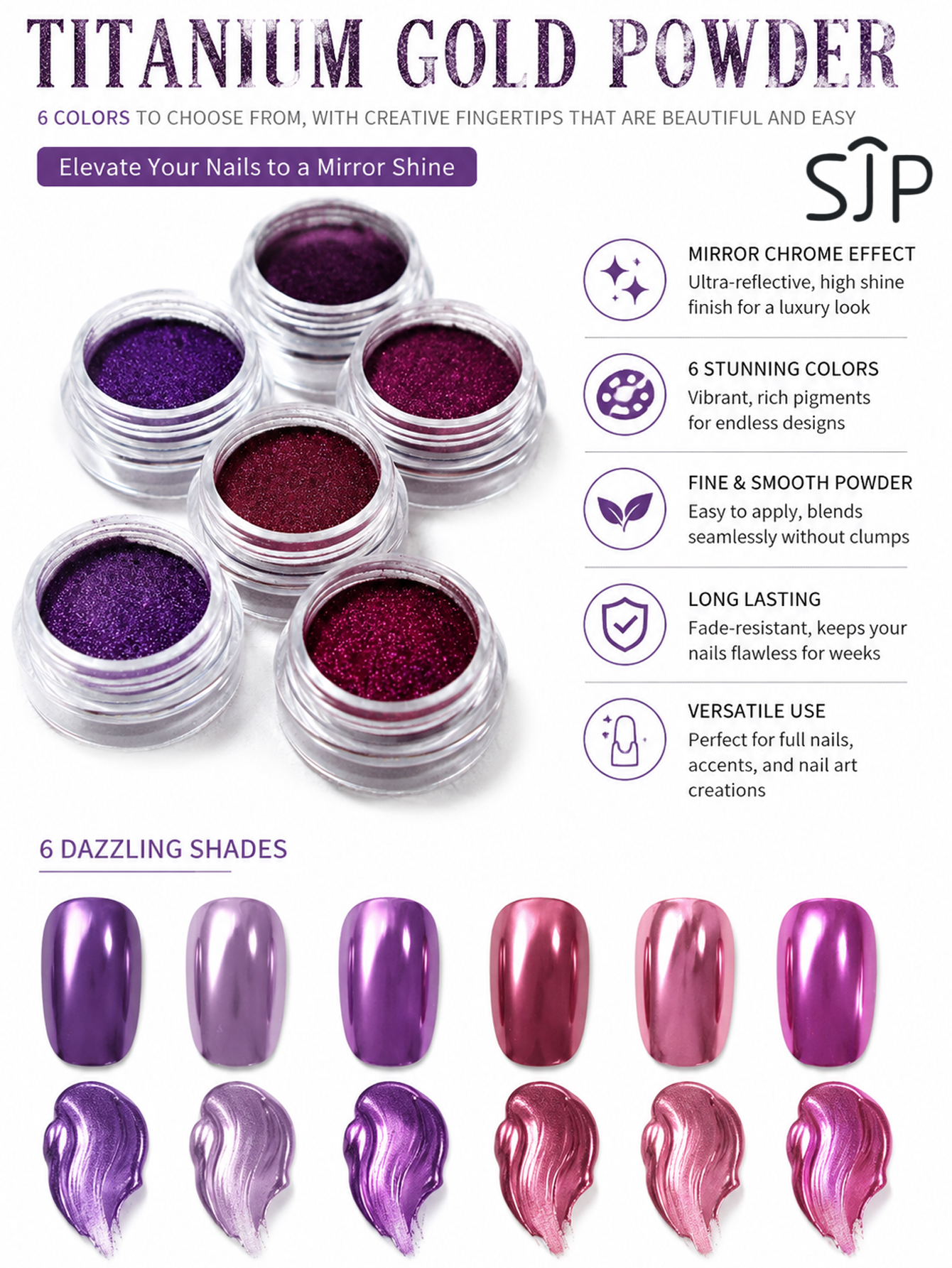 6-piece Electric Purple Series - đánh giá và giá Resin Glitter Pack