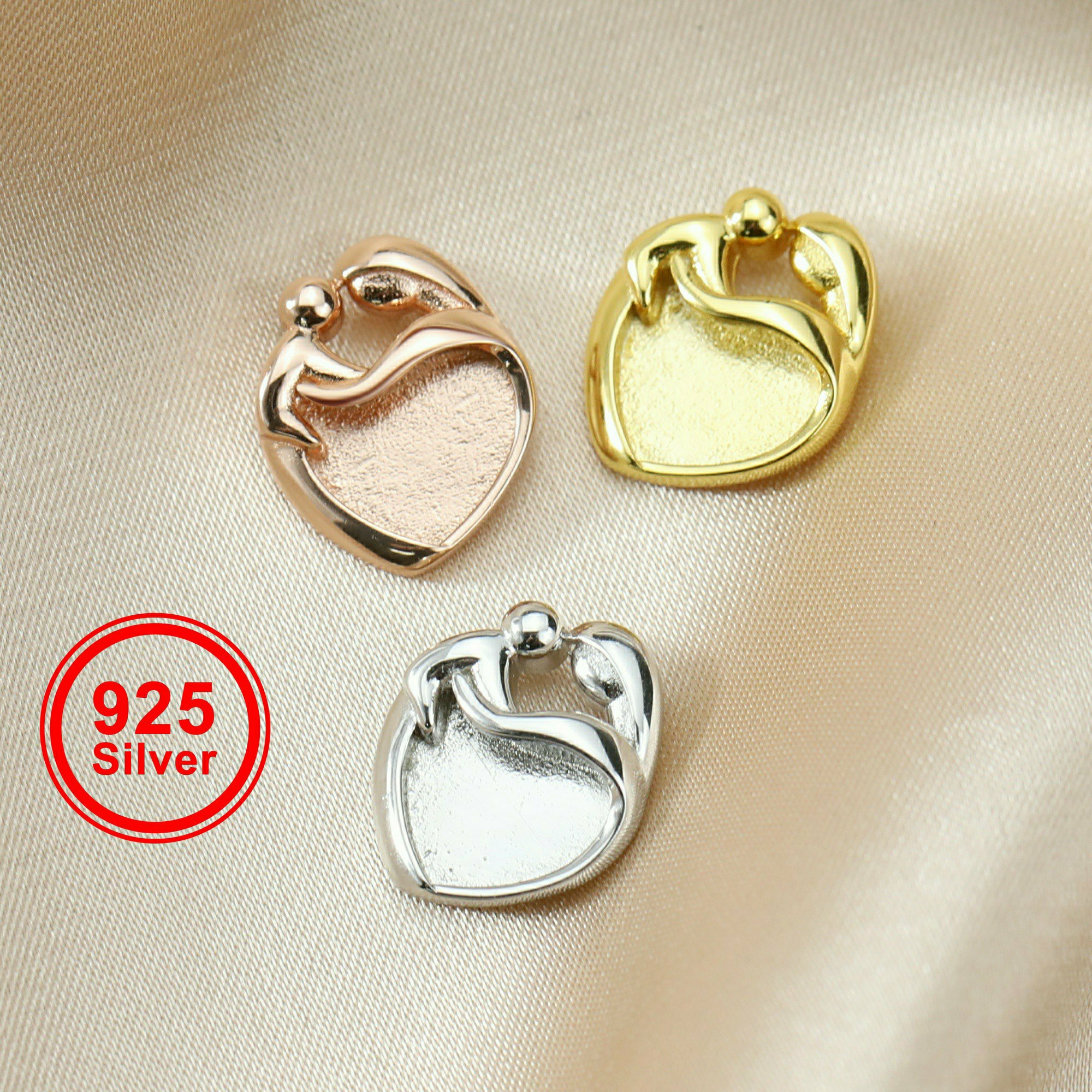 9MM Heart Bezel Settings Mothe - đánh giá và giá Bezels Set Pendant