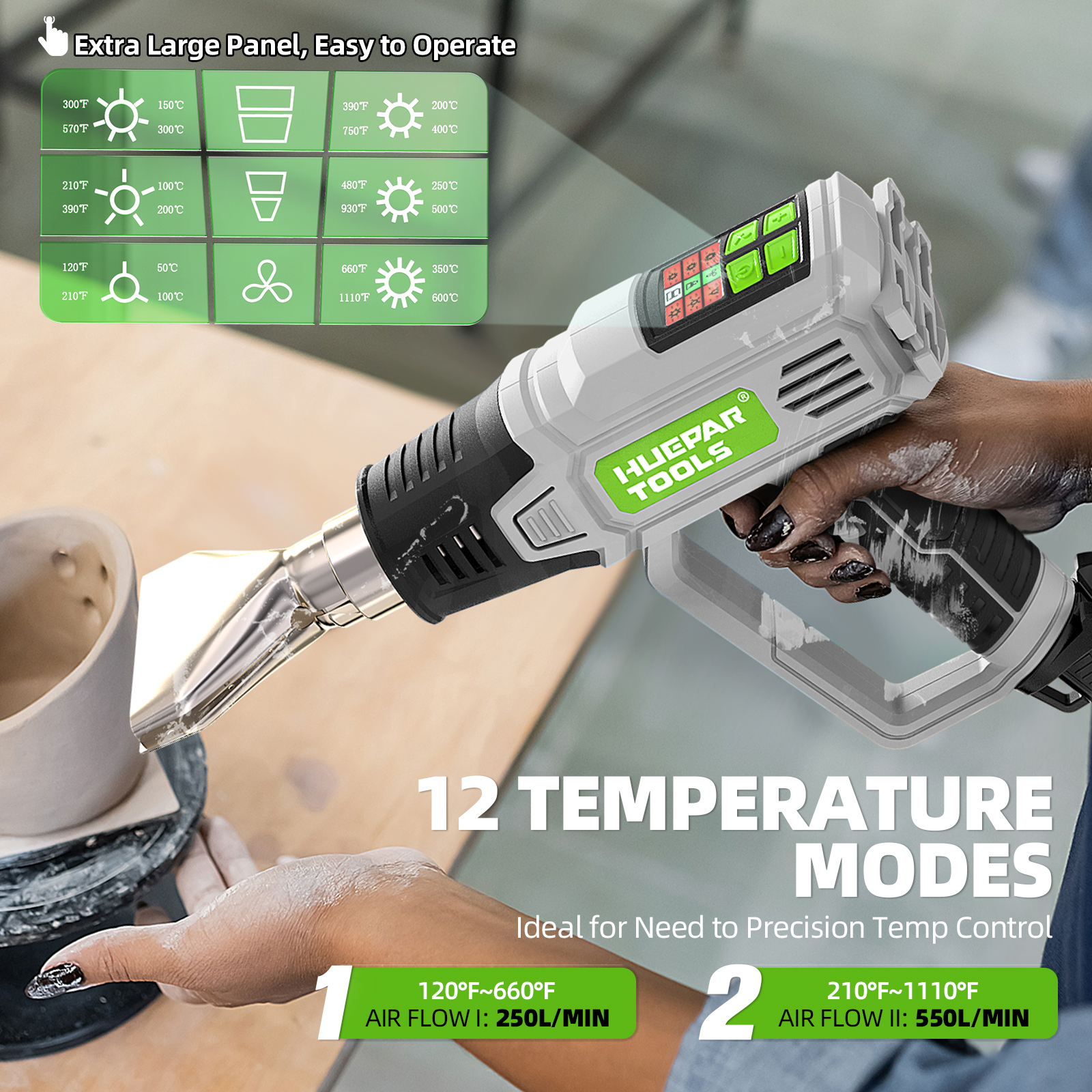 Hot Air Gun with LCD 12 Variab - đánh giá và giá Heat Gun Small