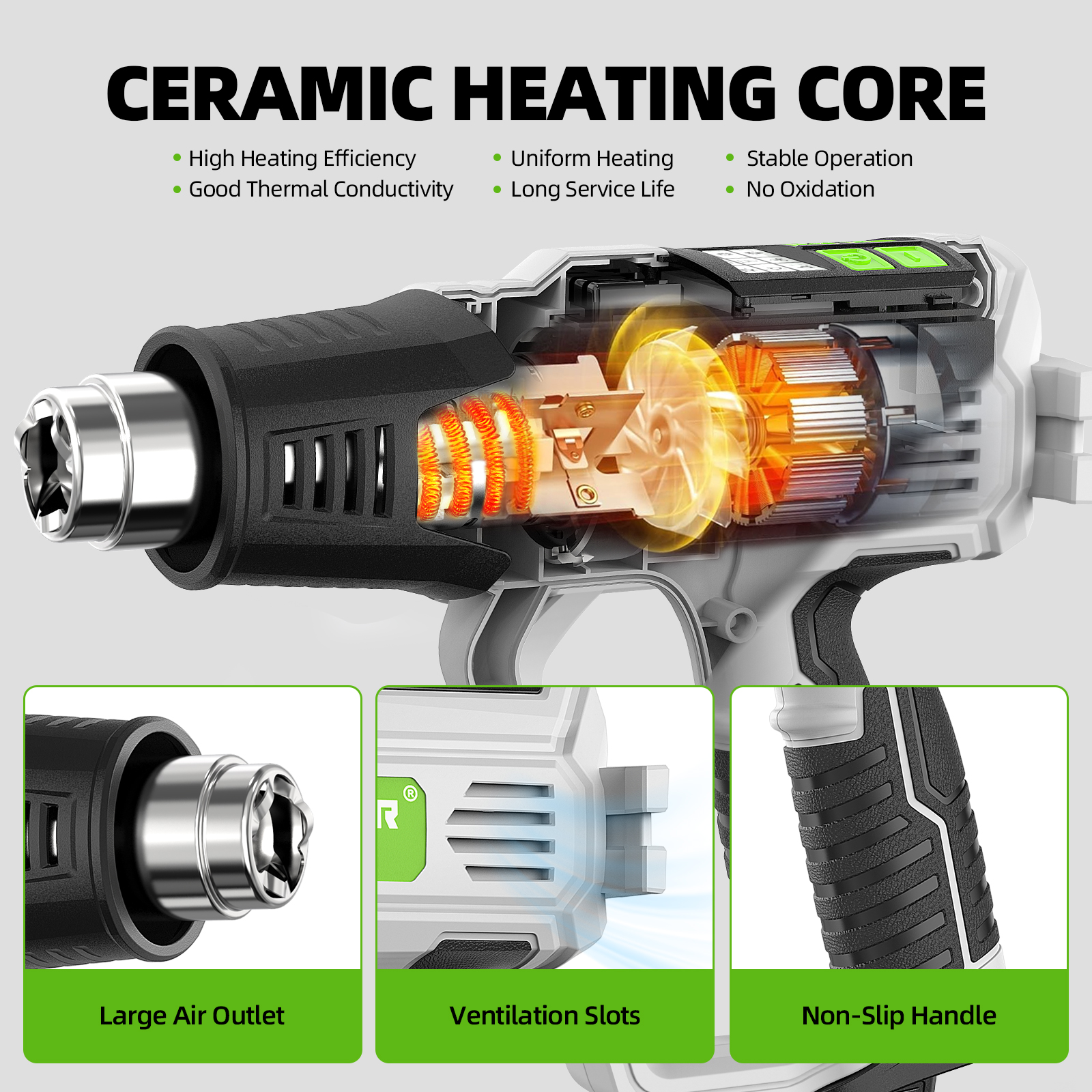 Hot Air Gun with LCD 12 Variab - đánh giá và giá Heat Gun Small
