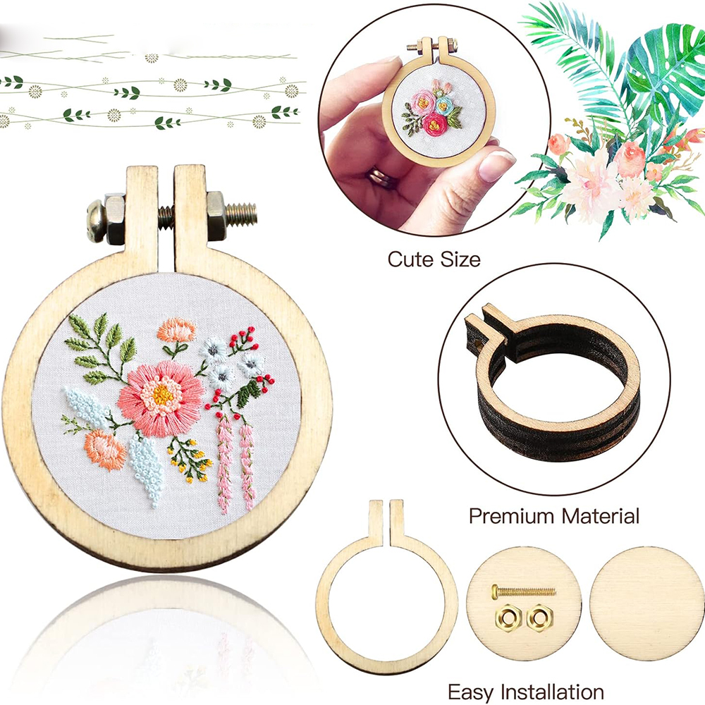 10Pcs/Set Wooden Mini Embroide - đánh giá và giá Wood Ring Blank