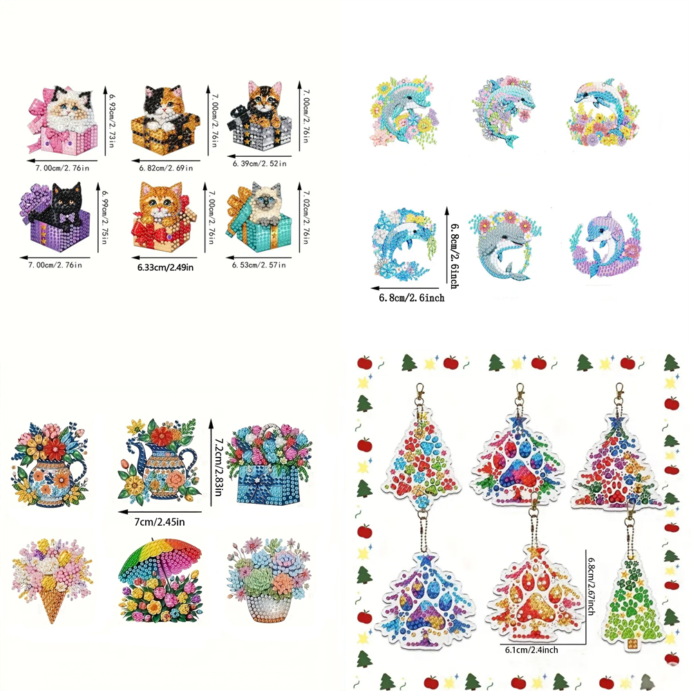 6-piece DIY Diamond Keychain - - đánh giá và giá Resin Craft Ideas