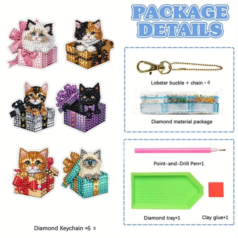 6-piece DIY Diamond Keychain - - đánh giá và giá Resin Craft Ideas