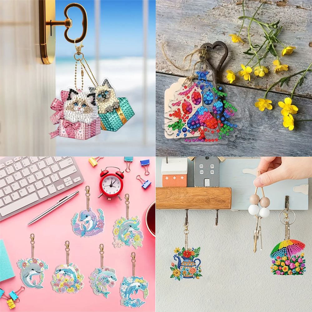 6-piece DIY Diamond Keychain - - đánh giá và giá Resin Craft Ideas