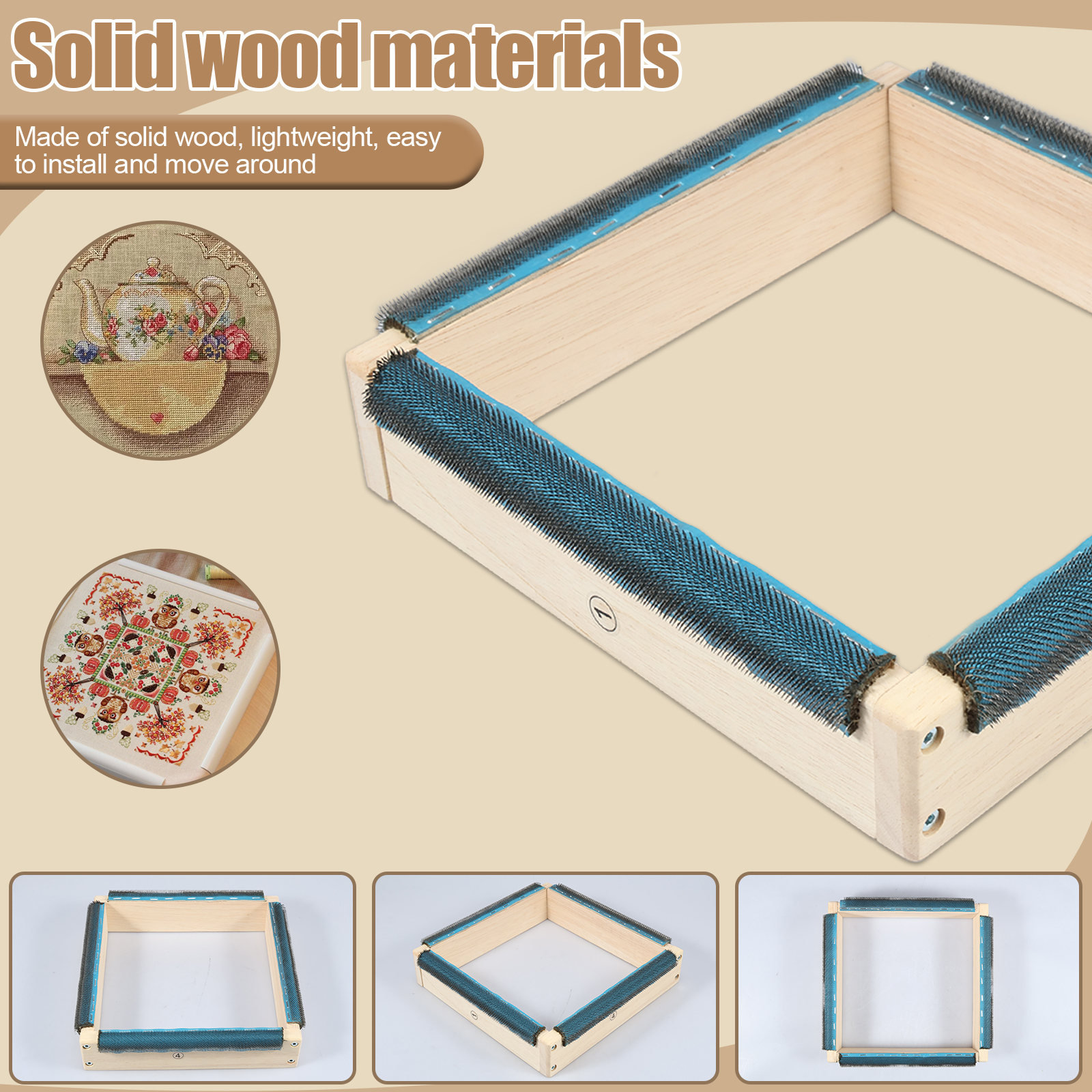 Punch Needle Frame Square Embr - đánh giá và giá Wood Ring Blank
