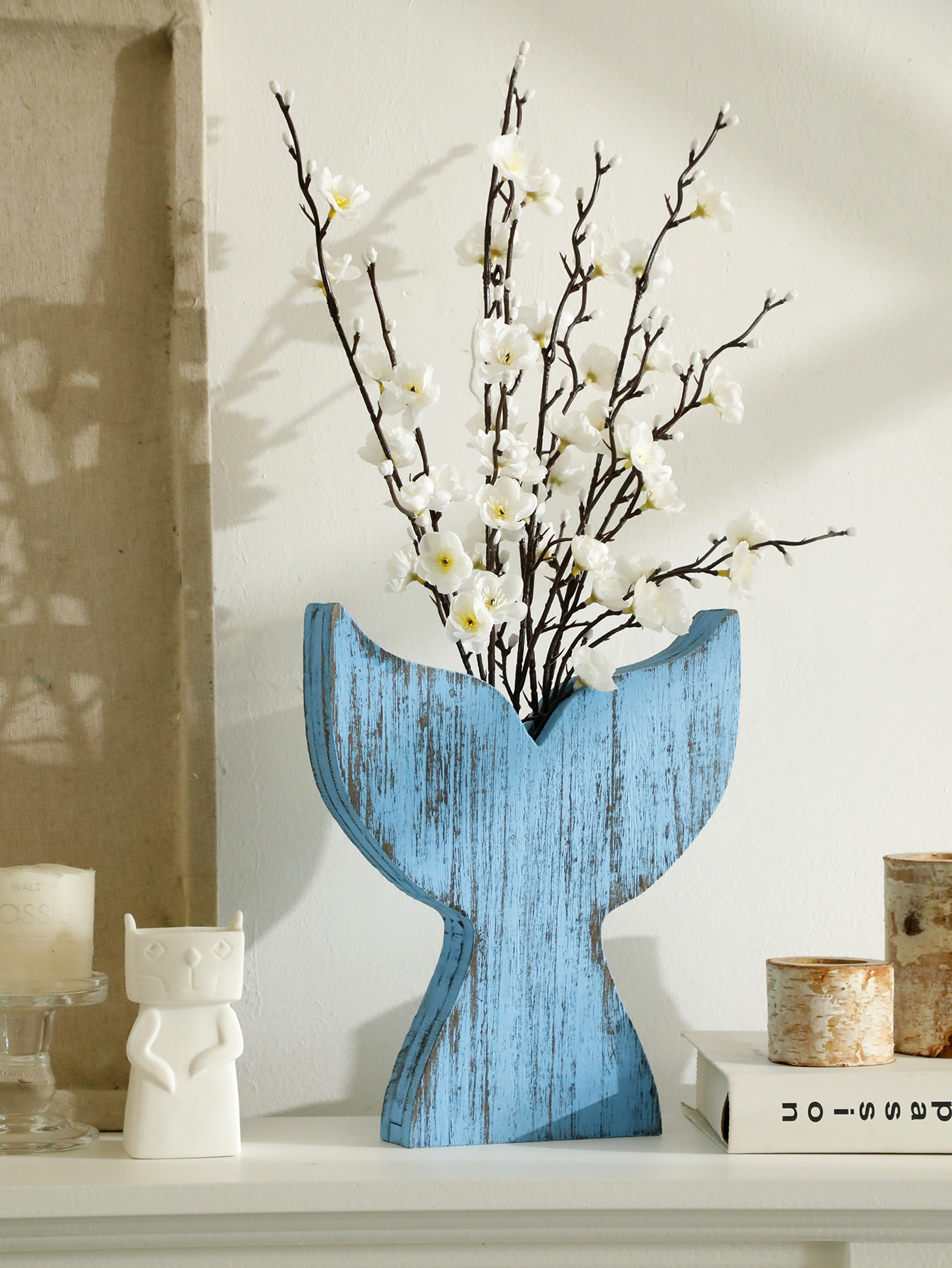 Nautical Wooden Vase Whale Tai - đánh giá và giá Dried Flower Bulk