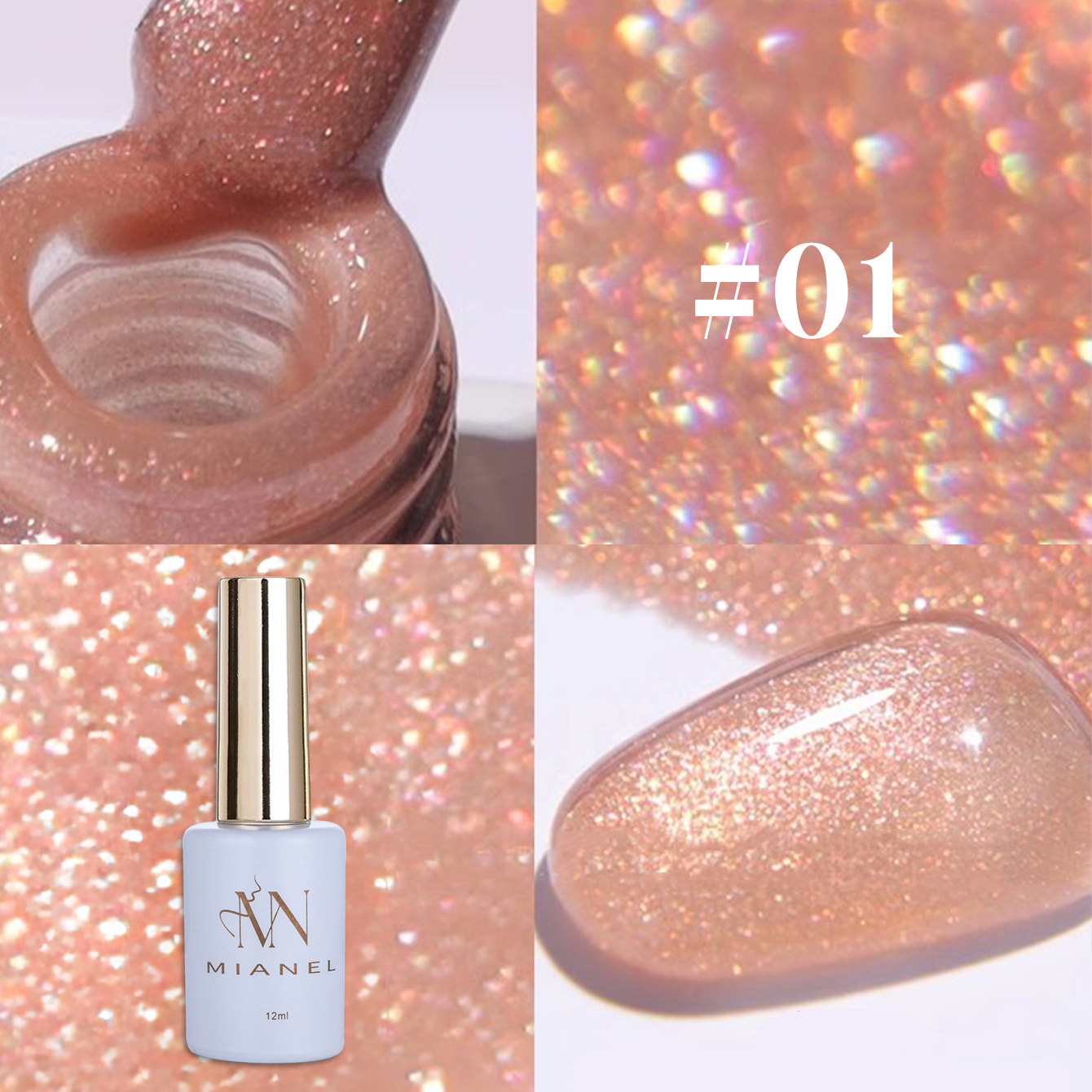 MIANEL 12ML 1PCS Fugitive Whit - đánh giá và giá Resin Glitter Pack