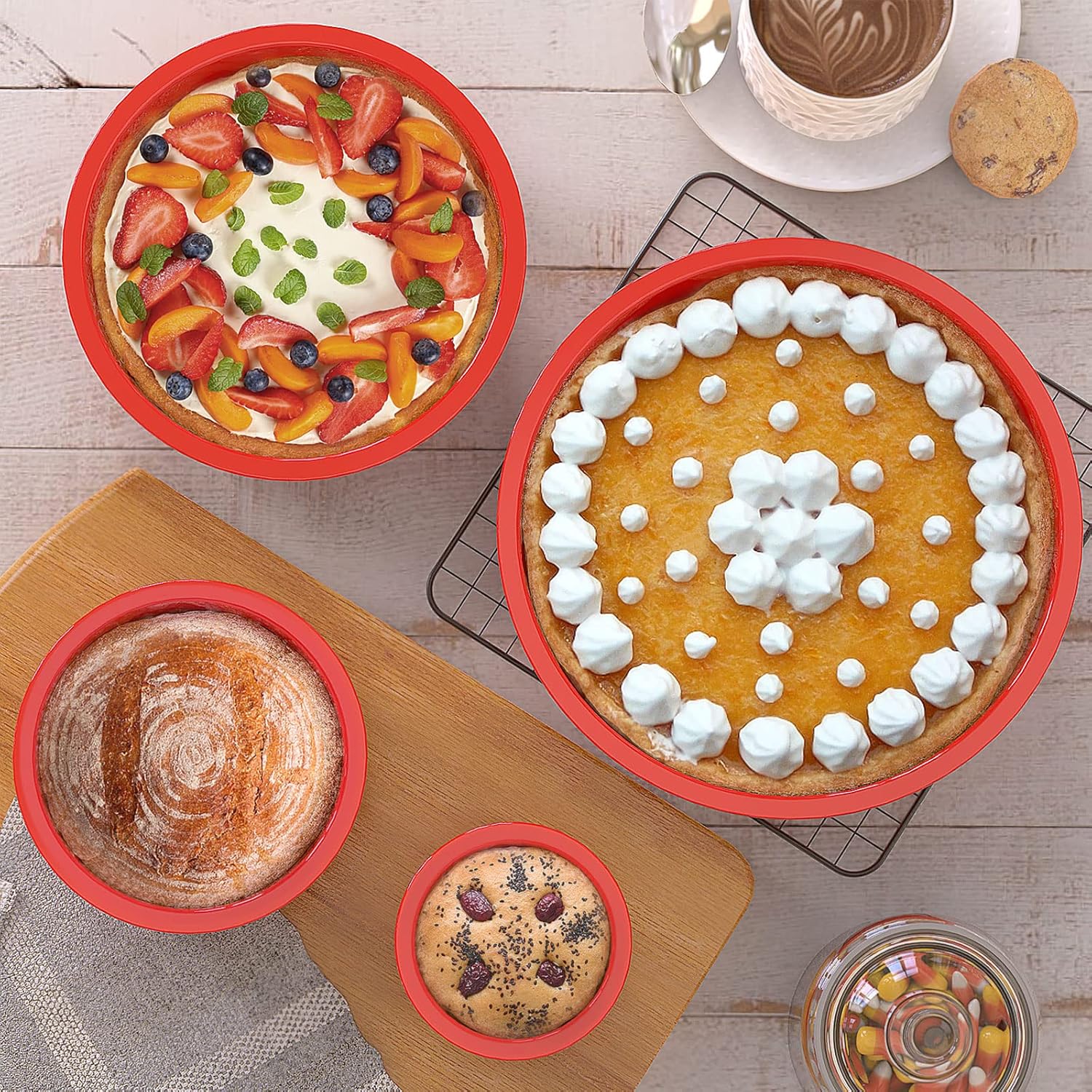 Silicone Cake Mold 4/6/8Inch R - đánh giá và giá Coaster Mold Round