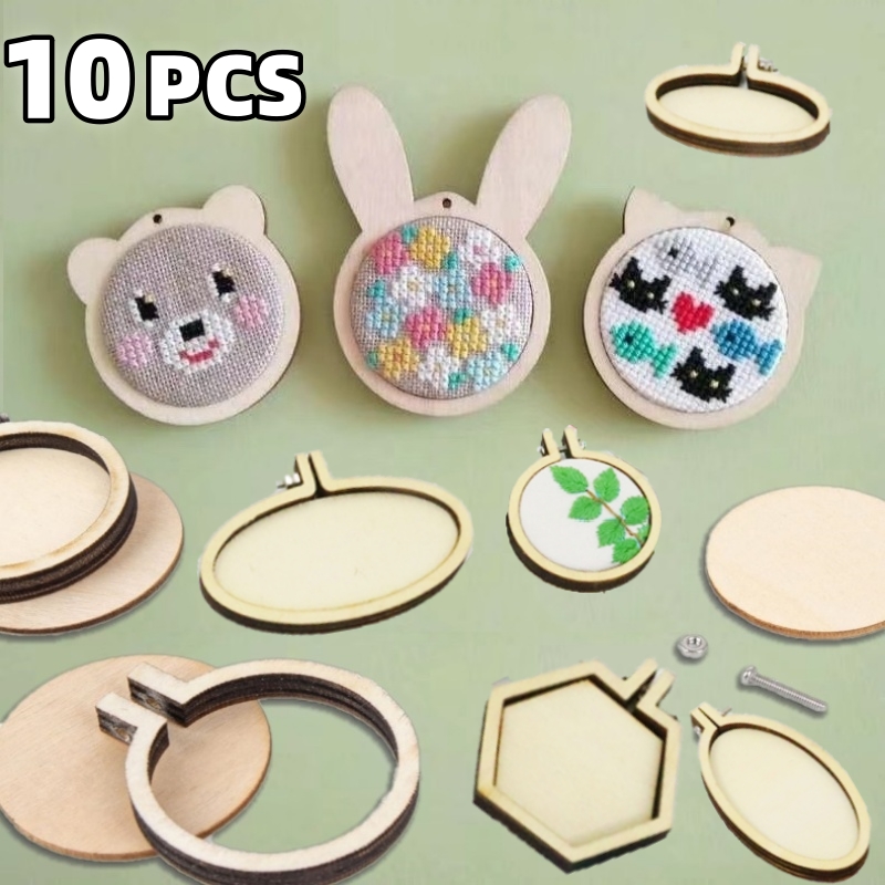 10PCS Mini Embroidery Hoop Woo - đánh giá và giá Wood Ring Blank