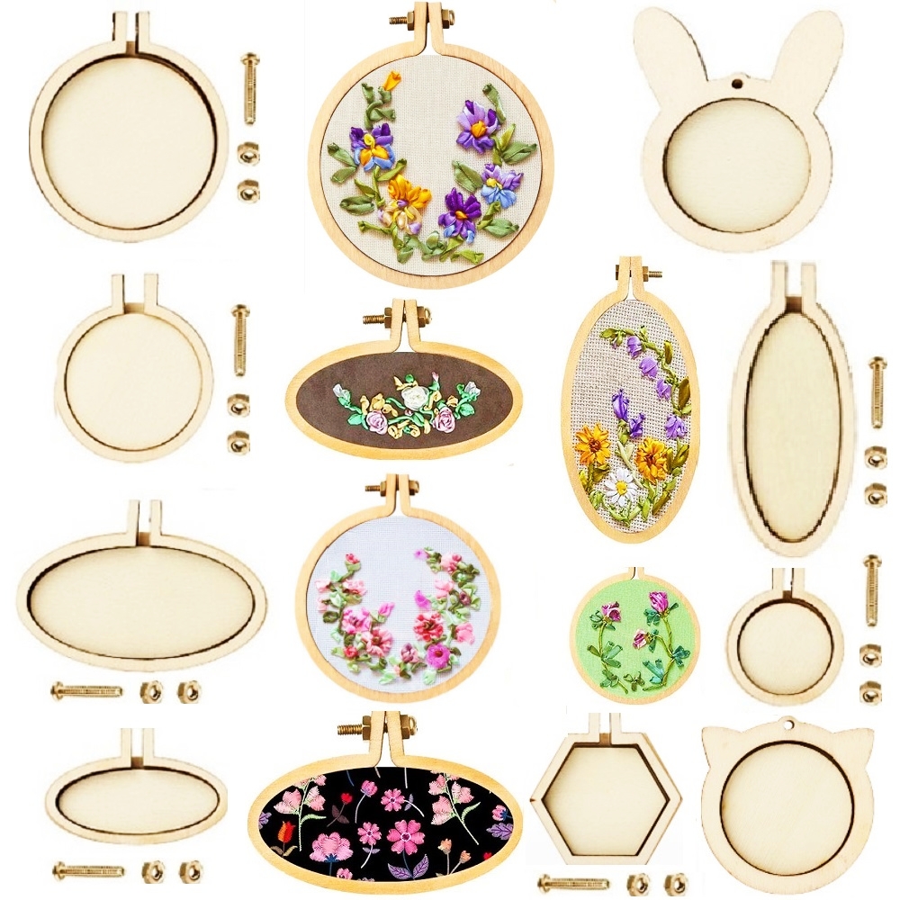10PCS Mini Embroidery Hoop Woo - đánh giá và giá Wood Ring Blank