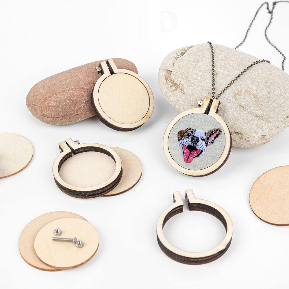 10PCS Mini Embroidery Hoop Woo - đánh giá và giá Wood Ring Blank