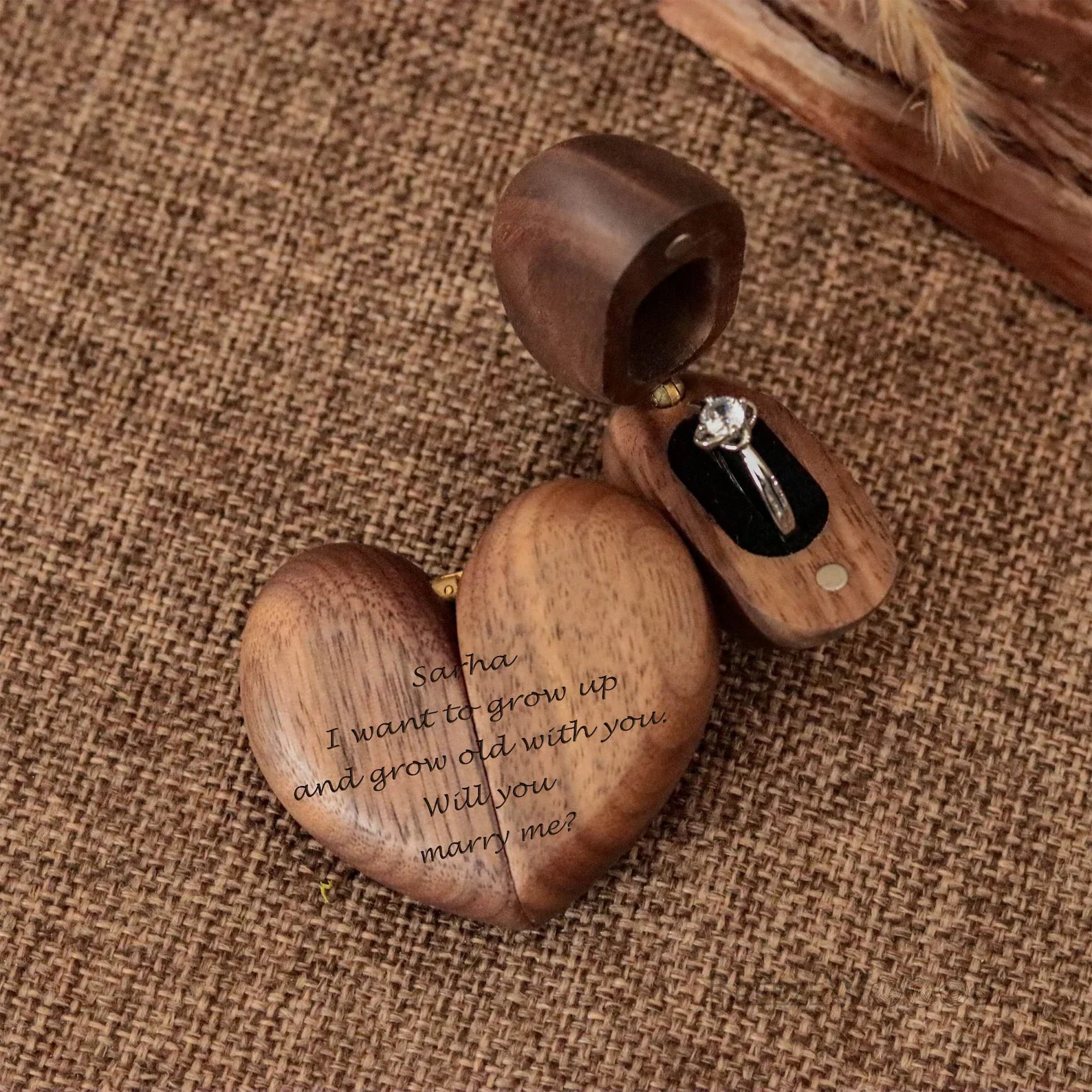 Romantic Heart - Shaped Wooden - đánh giá và giá Wood Ring Blank