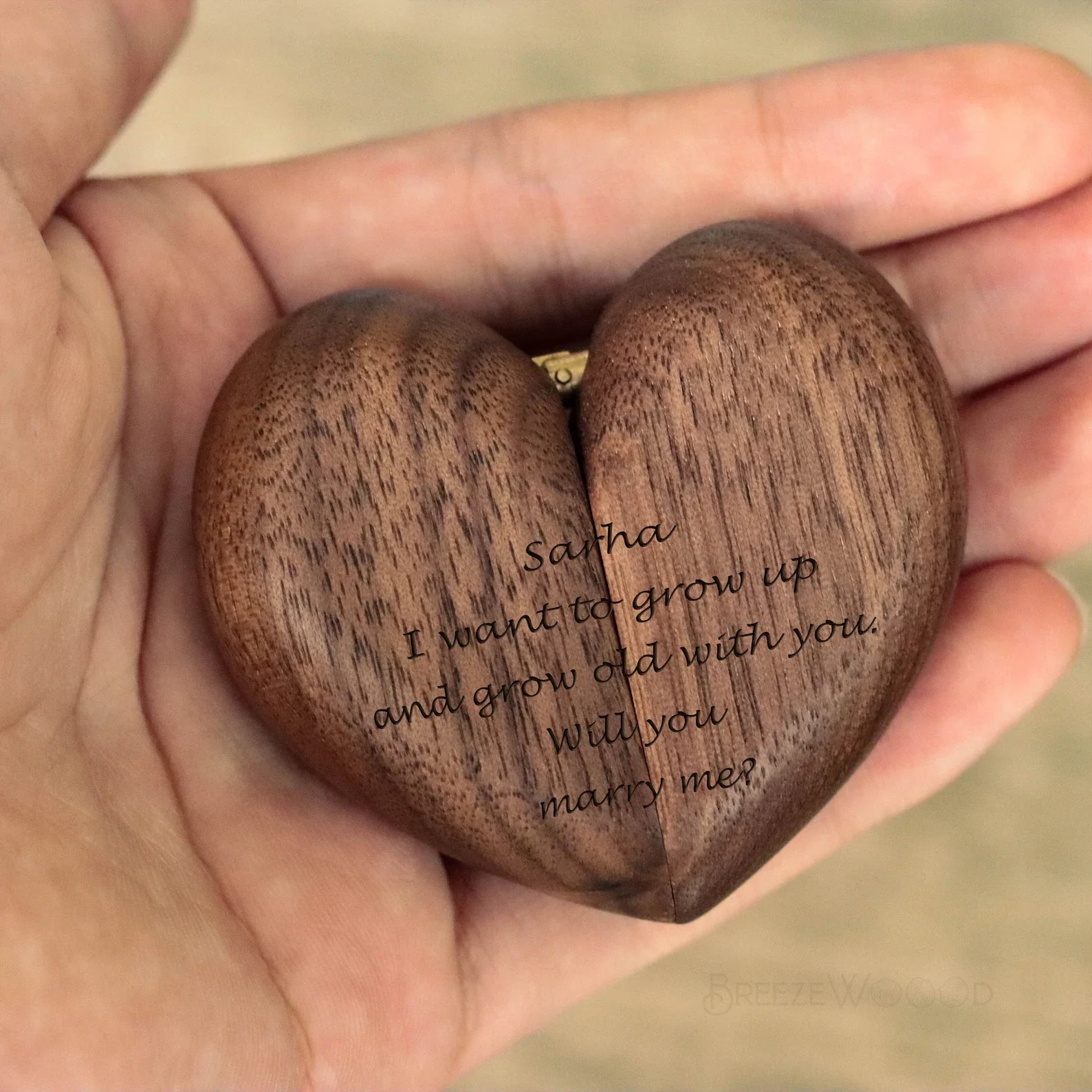 Romantic Heart - Shaped Wooden - đánh giá và giá Wood Ring Blank