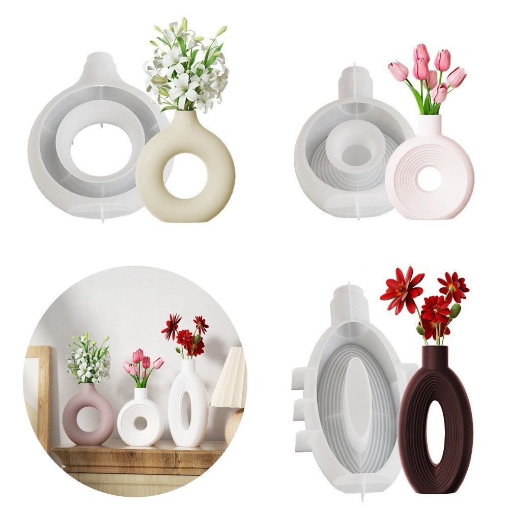 Oval Stripe Silicone Vase Mold - đánh giá và giá Resin Craft Workshop