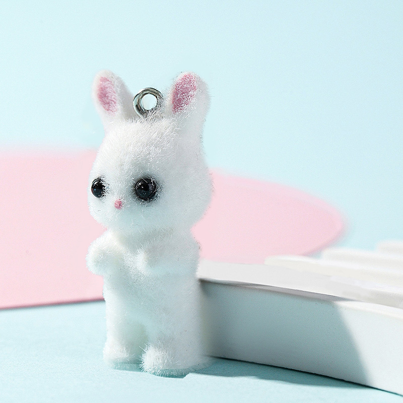 5pcs/lot Cute Flocking Rabbit  - đánh giá và giá Resin Craft Projects