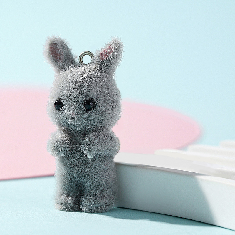 5pcs/lot Cute Flocking Rabbit  - đánh giá và giá Resin Craft Projects