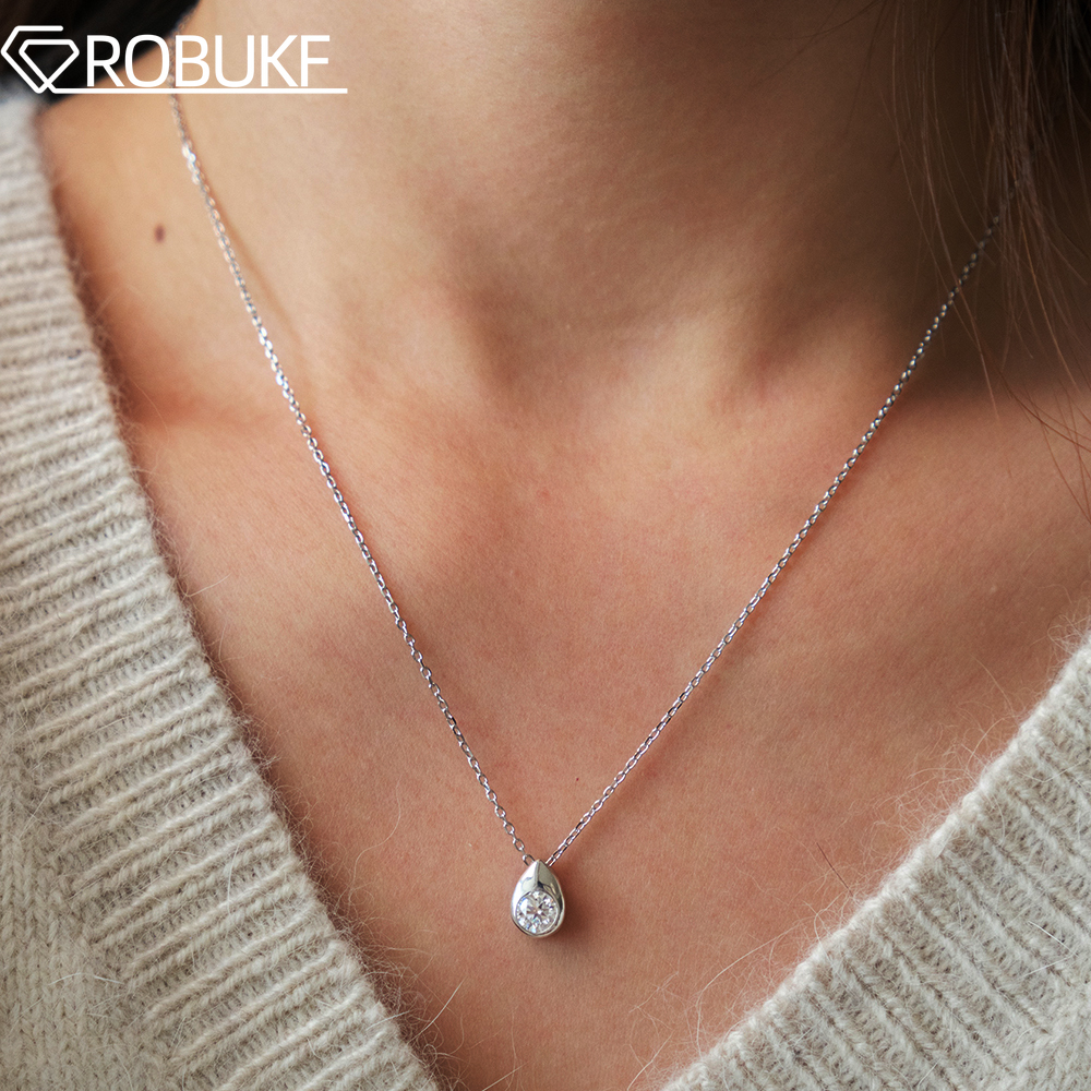 0.3/0.5CT Solitaire Diamond Mo - đánh giá và giá Bezels Set Pendant