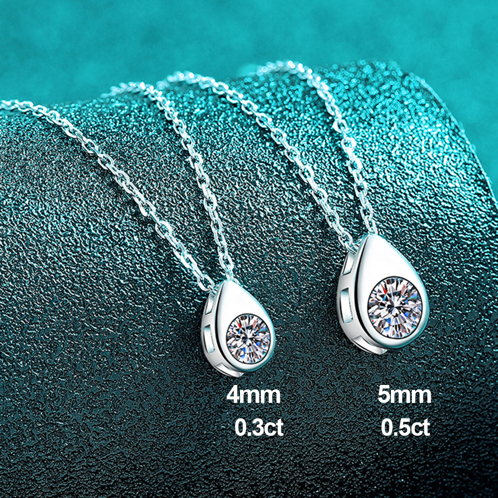 0.3/0.5CT Solitaire Diamond Mo - đánh giá và giá Bezels Set Pendant