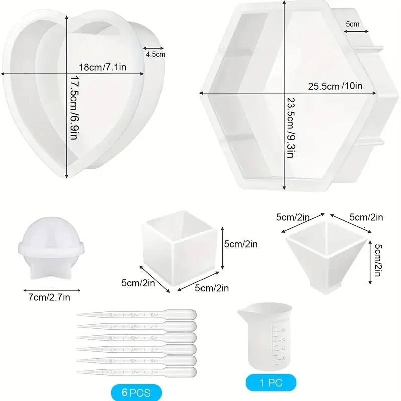 3/7pc Large Silicone Resin Mol - đánh giá và giá Flower Preservation Resin