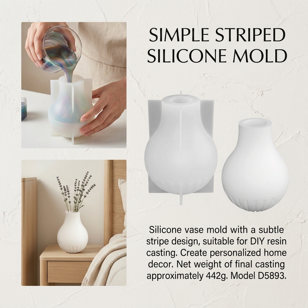 Silicone Vase Mold with Stripe - đánh giá và giá Resin Craft Ideas