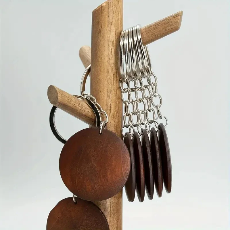 10Pcs Wooden Keychains Vintage - đánh giá và giá Wood Ring Blank