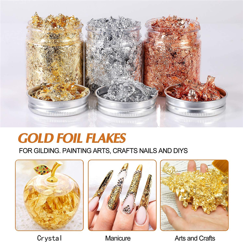 Imitation Rose Gold Silver Cop - đánh giá và giá Gold Foil Flakes