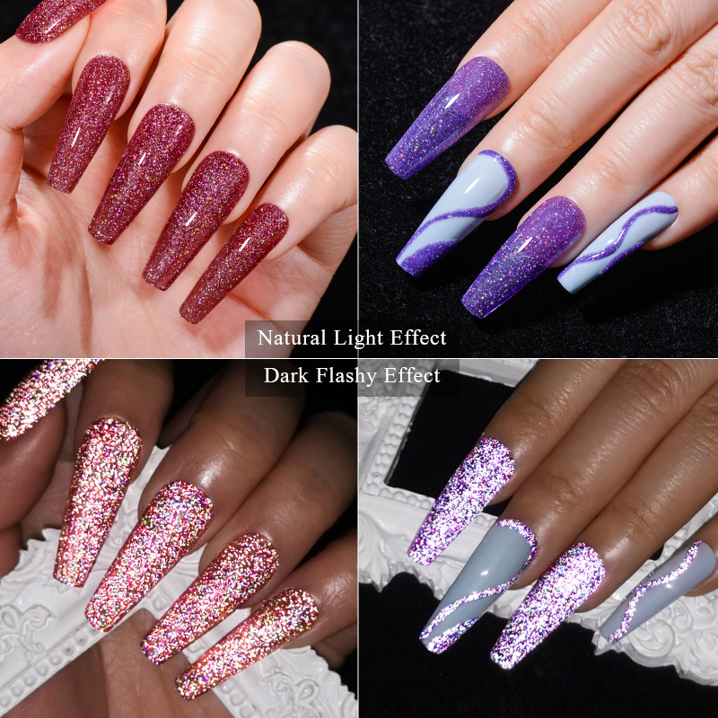 6Pcs Glitter Nail Gel Polish S - đánh giá và giá Resin Glitter Pack