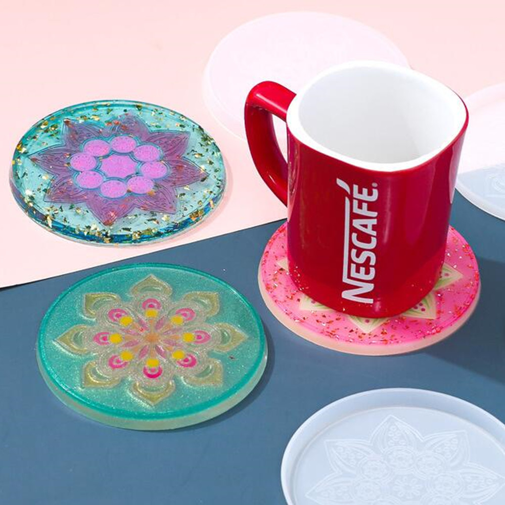 1Pcs Round Coaster Resin Silic - đánh giá và giá Coaster Mold Round