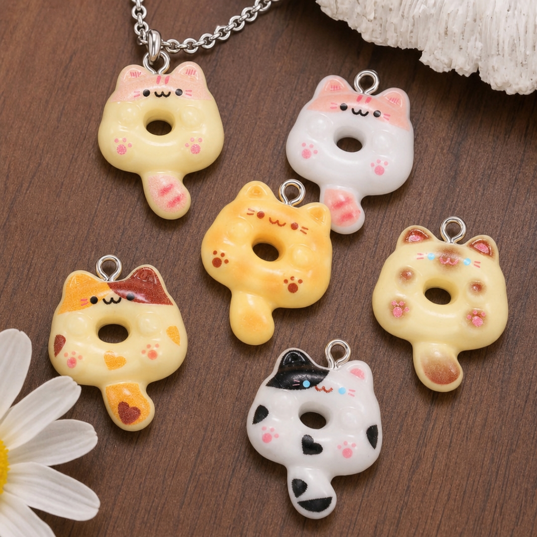 10Pcs Kawaii Cartoon Cat Resin - đánh giá và giá Resin Crafts