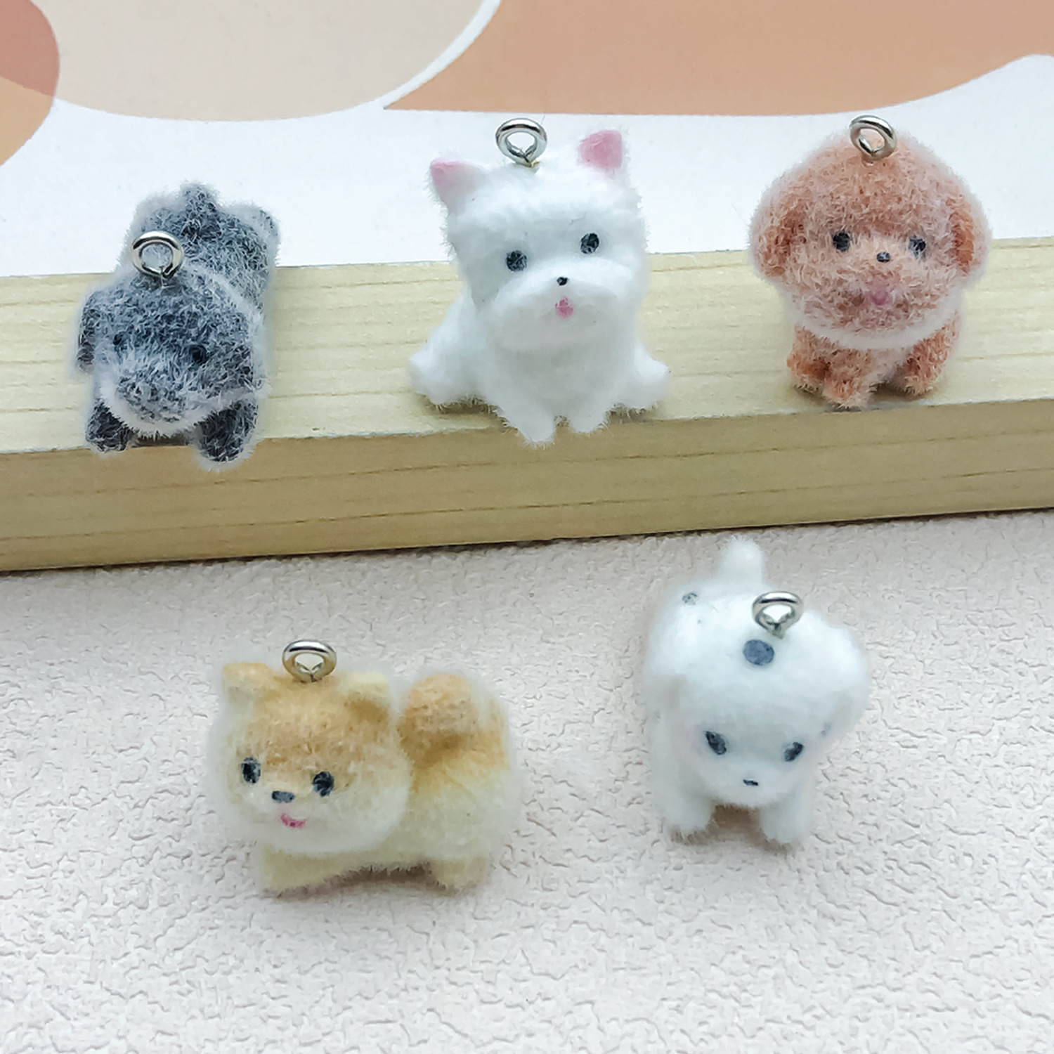 5pcs&1pc Flocked Resin Animal  - đánh giá và giá Resin Craft Material