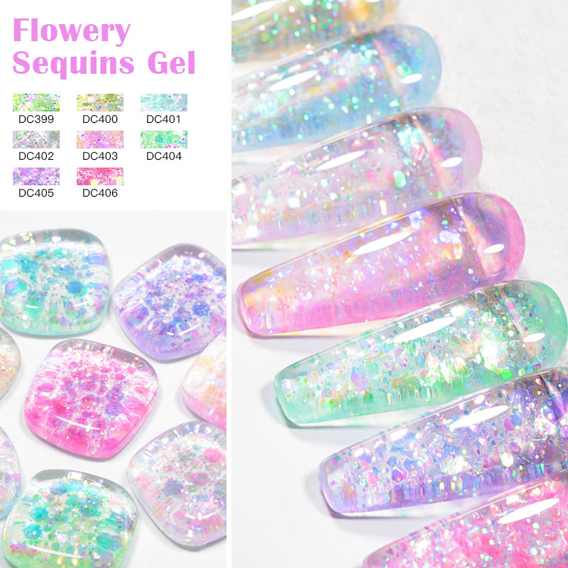 4/8pcs Flowery Sequins Gel Nai - đánh giá và giá Resin Glitter Pack