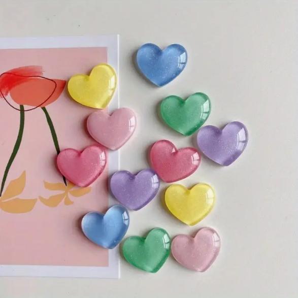 6pcs Colorful Heart Shaped Fri - đánh giá và giá Resin Glitter Pack