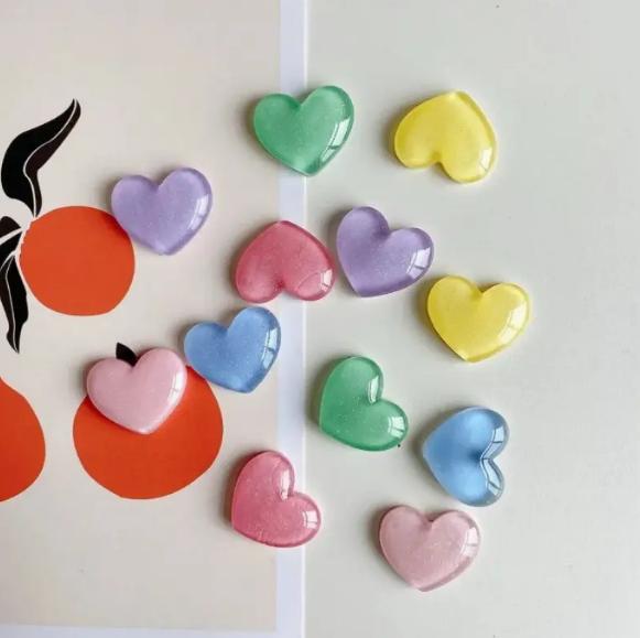 6pcs Colorful Heart Shaped Fri - đánh giá và giá Resin Glitter Pack