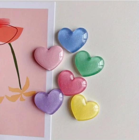 6pcs Colorful Heart Shaped Fri - đánh giá và giá Resin Glitter Pack