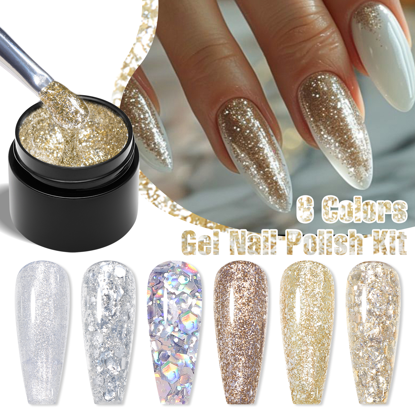 7PCS/SET Glitter Nail Polish,S - đánh giá và giá Resin Glitter Pack