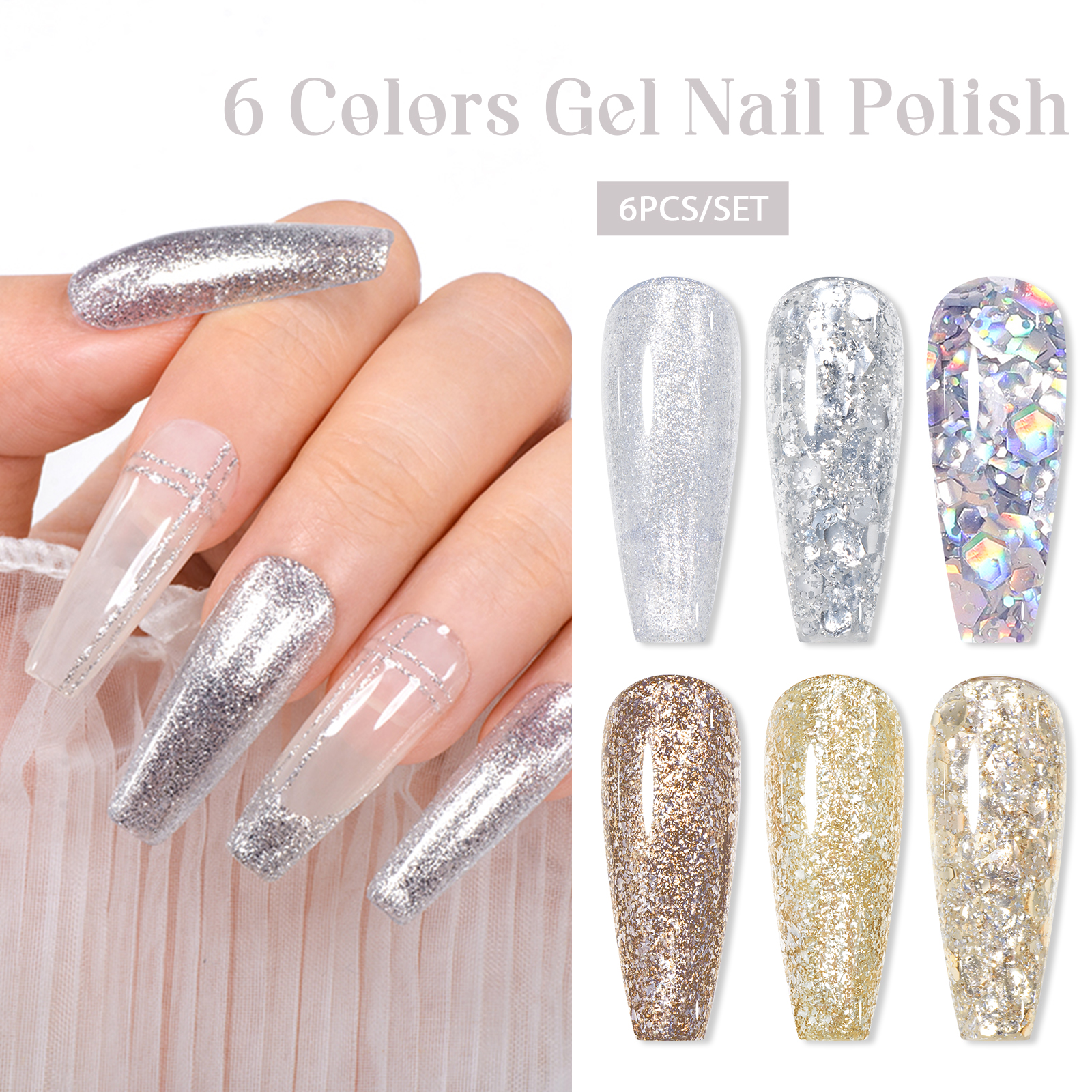 7PCS/SET Glitter Nail Polish,S - đánh giá và giá Resin Glitter Pack