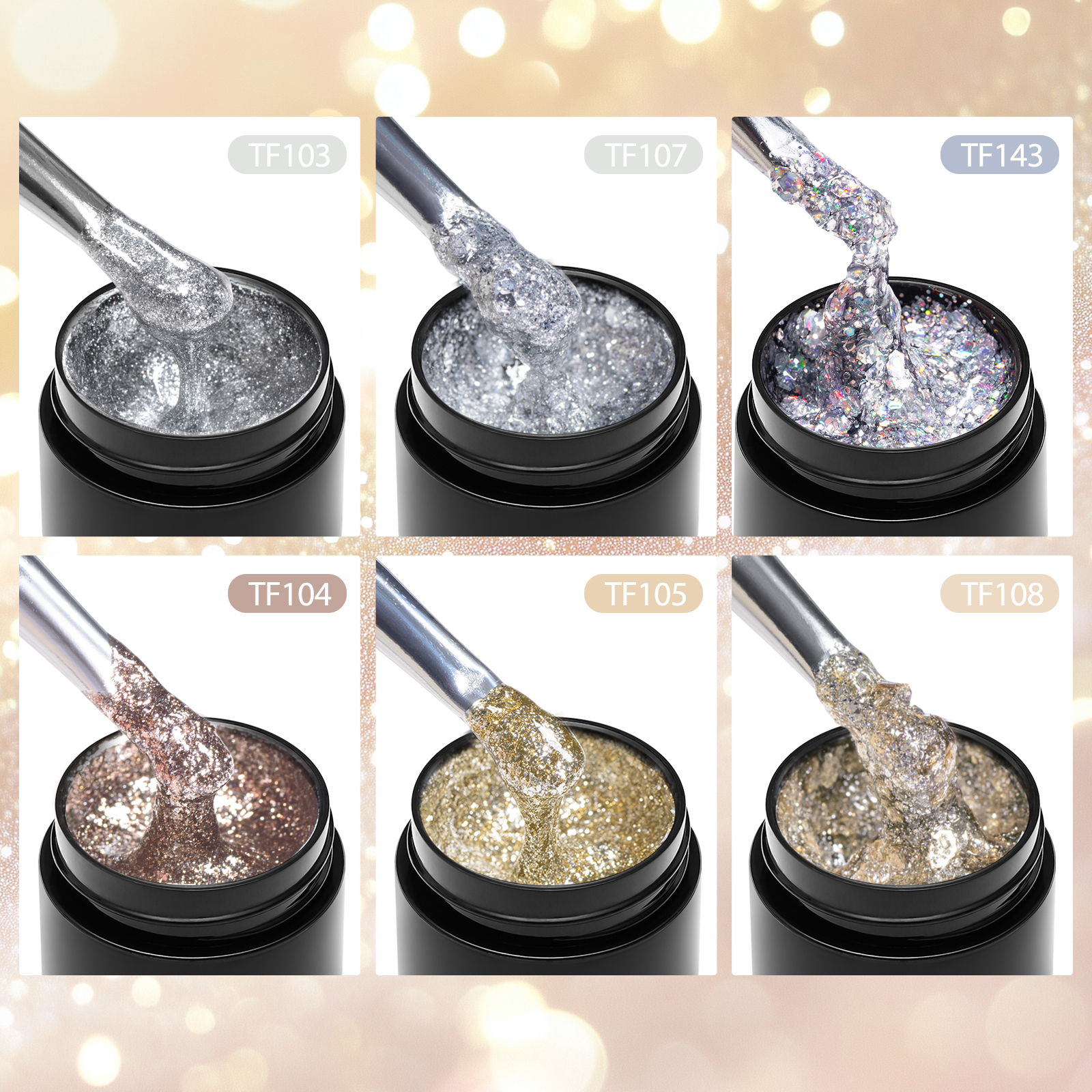 7PCS/SET Glitter Nail Polish,S - đánh giá và giá Resin Glitter Pack