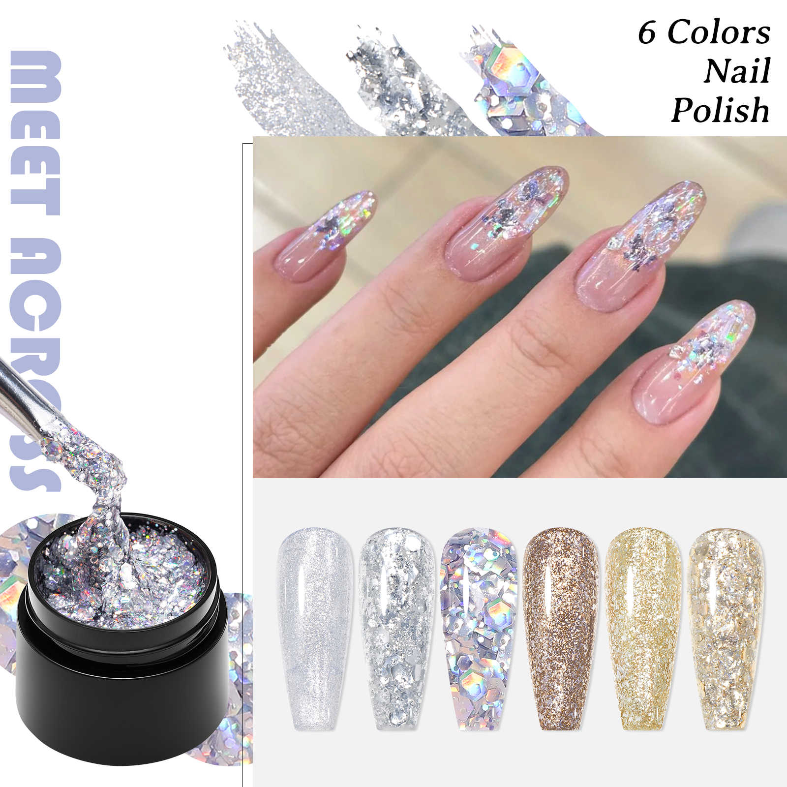 7PCS/SET Glitter Nail Polish,S - đánh giá và giá Resin Glitter Pack