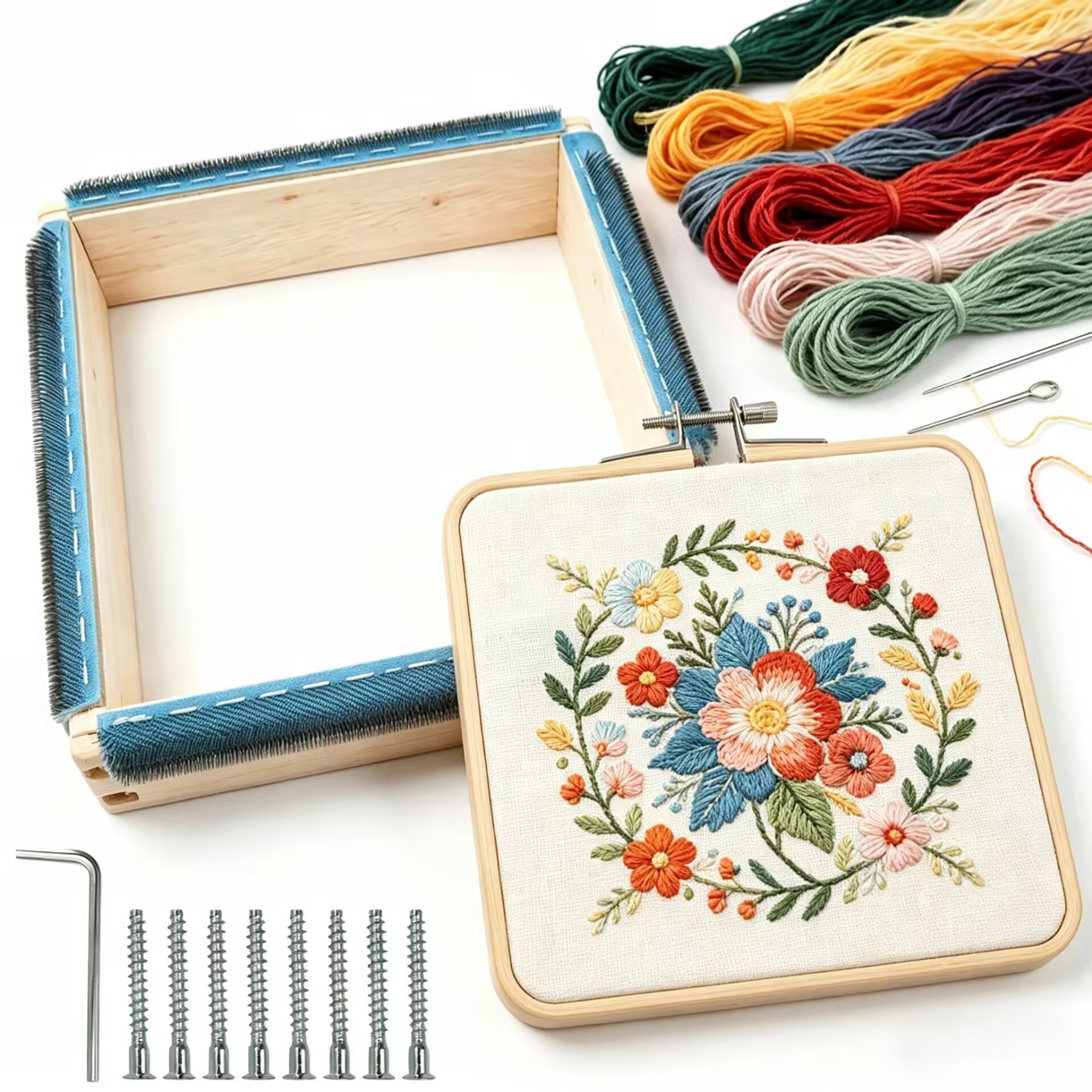 Punch Needle Frame Square Embr - đánh giá và giá Wood Ring Blank